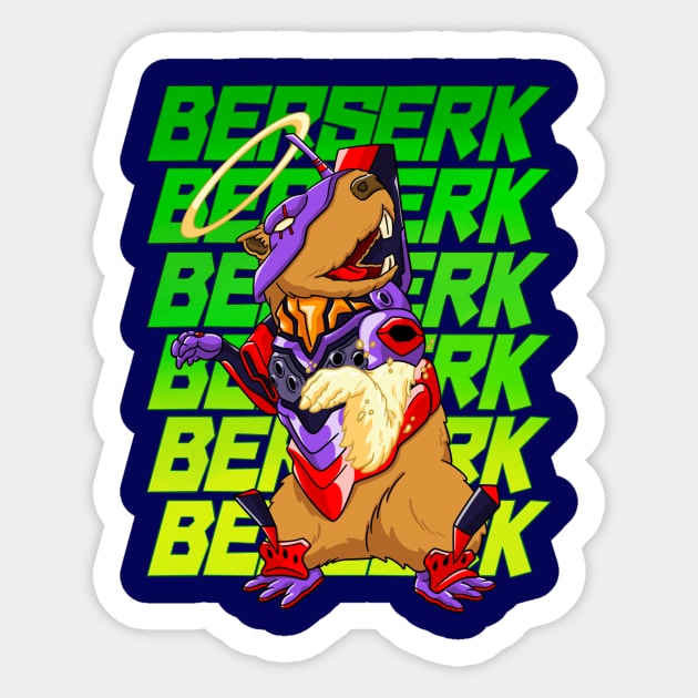 Berserk Capybara Sticker by DrawingsFromHell